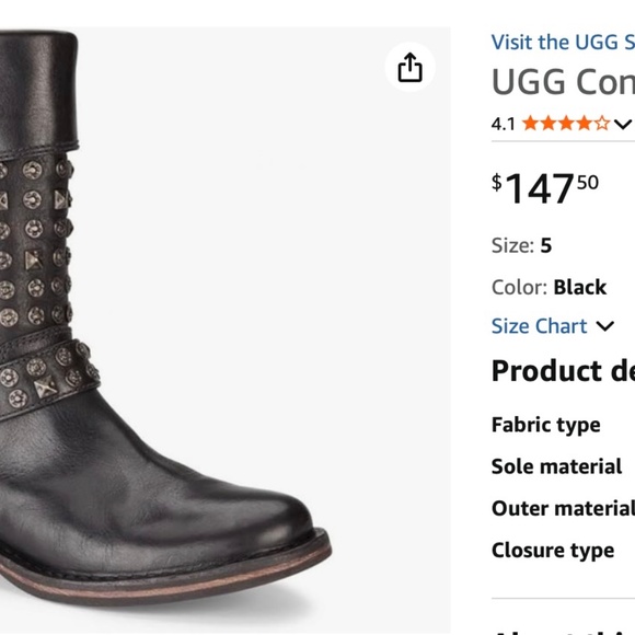 UGG Australia Conor Studs Boot 8.5 NWOT - Picture 4 of 16